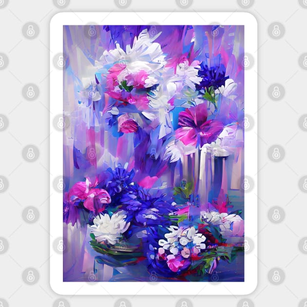 SUPER CUTE PINK AND PURPLE AND BLUE FLORAL PRINT Sticker by sailorsam1805